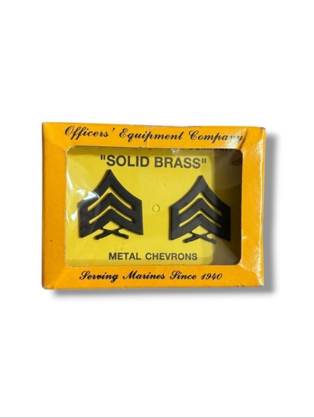 OFFICERS EQUIPMENT COMPANY Marine Rank Pins Sergeant Set of Two VINTAGE